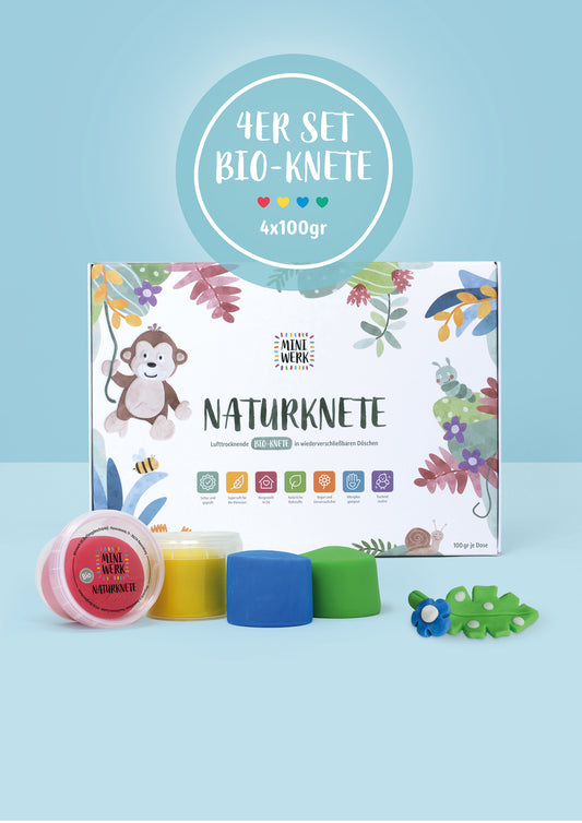 *BIO SOFTKNETE 4er SET 400gr* rot, gelb, grün, blau