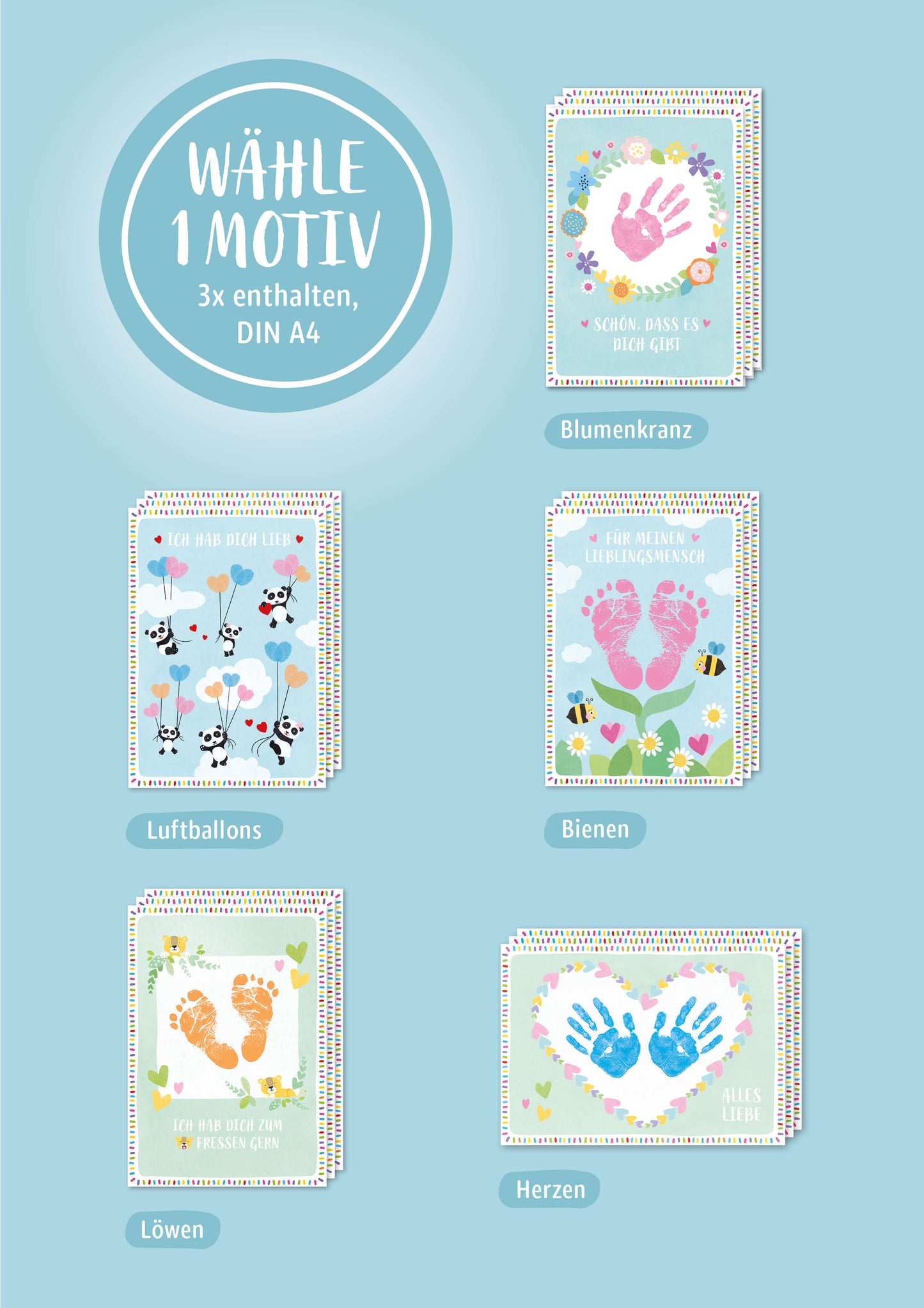 Baby Abdruck Bundle *FARBE+MOTIV* (0-1,5 Jahre)