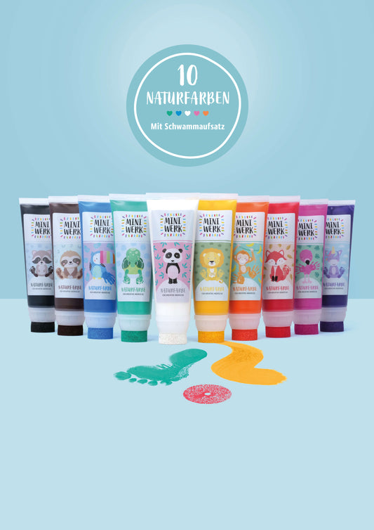 *NATURFARBE 10er SET* mit Schwammaufsatz
