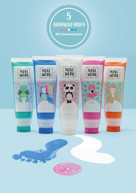 Miniwerk Baby Abdruckfarbe, Baby Abdruckset, Baby Fußabdruck, Baby Handabdruck, Erinnerungen gestalten, sicher und schadstofffrei