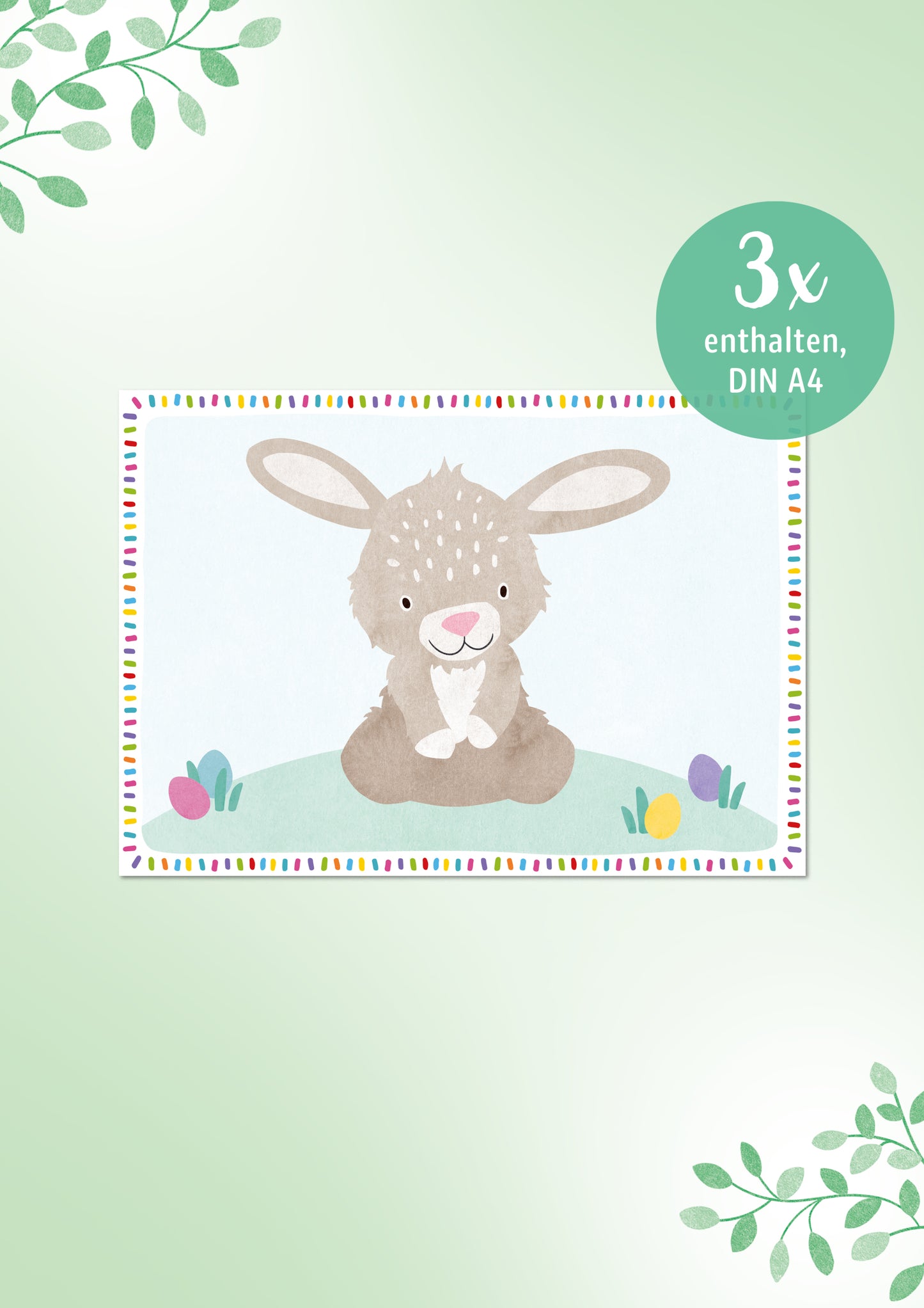Motivkarte *OSTERHASE* für Fußabdrücke braun 3 Stück