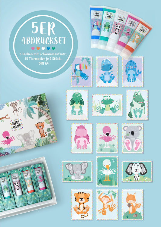 Miniwerk Baby Abdruckfarbe, Baby Abdruckset, Baby Fußabdruck, Baby Handabdruck, Erinnerungen gestalten, sicher und schadstofffrei