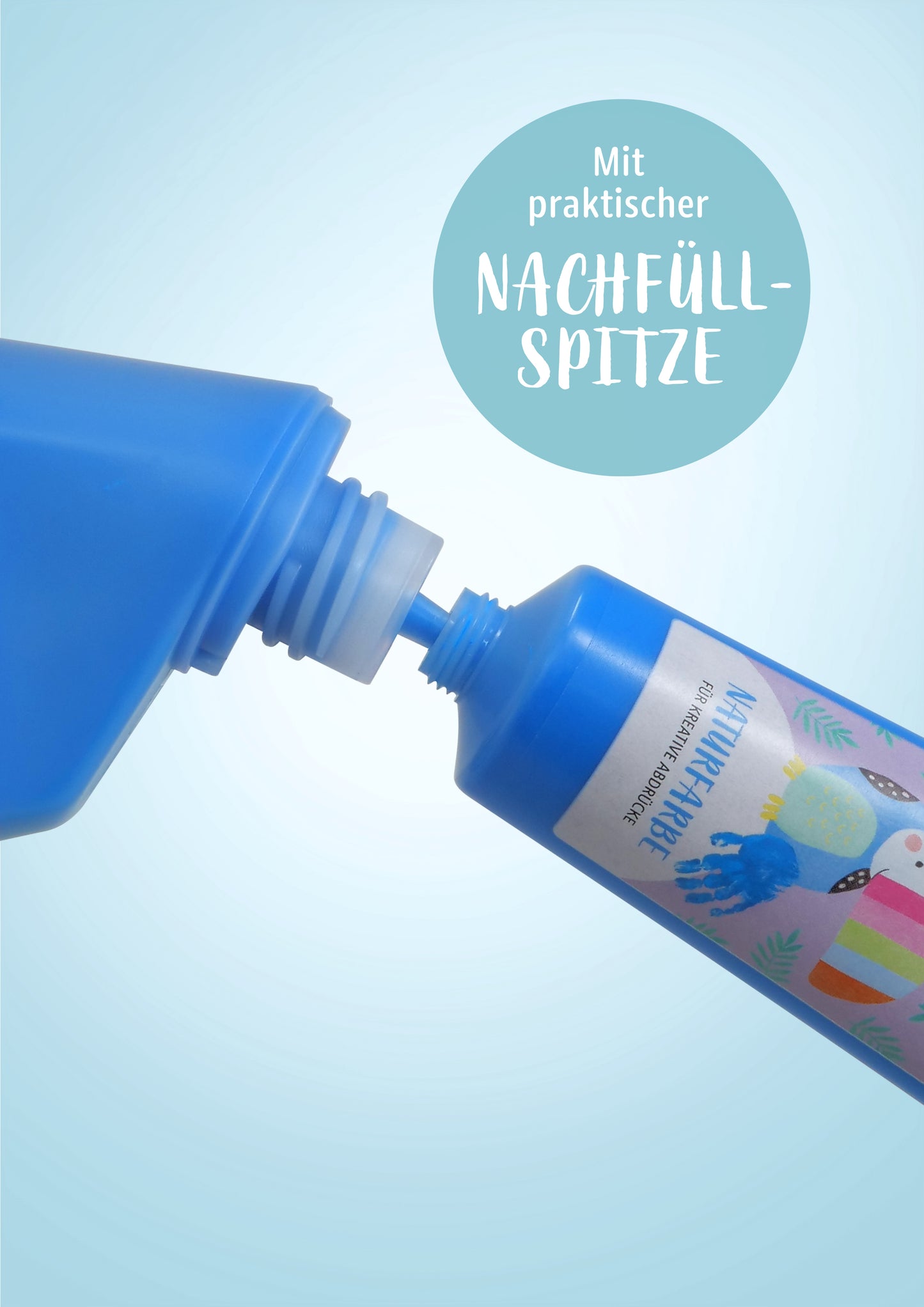 *NACHFÜLLTUBE BLAU* für Miniwerk Naturfarbe mit Schwammaufsatz