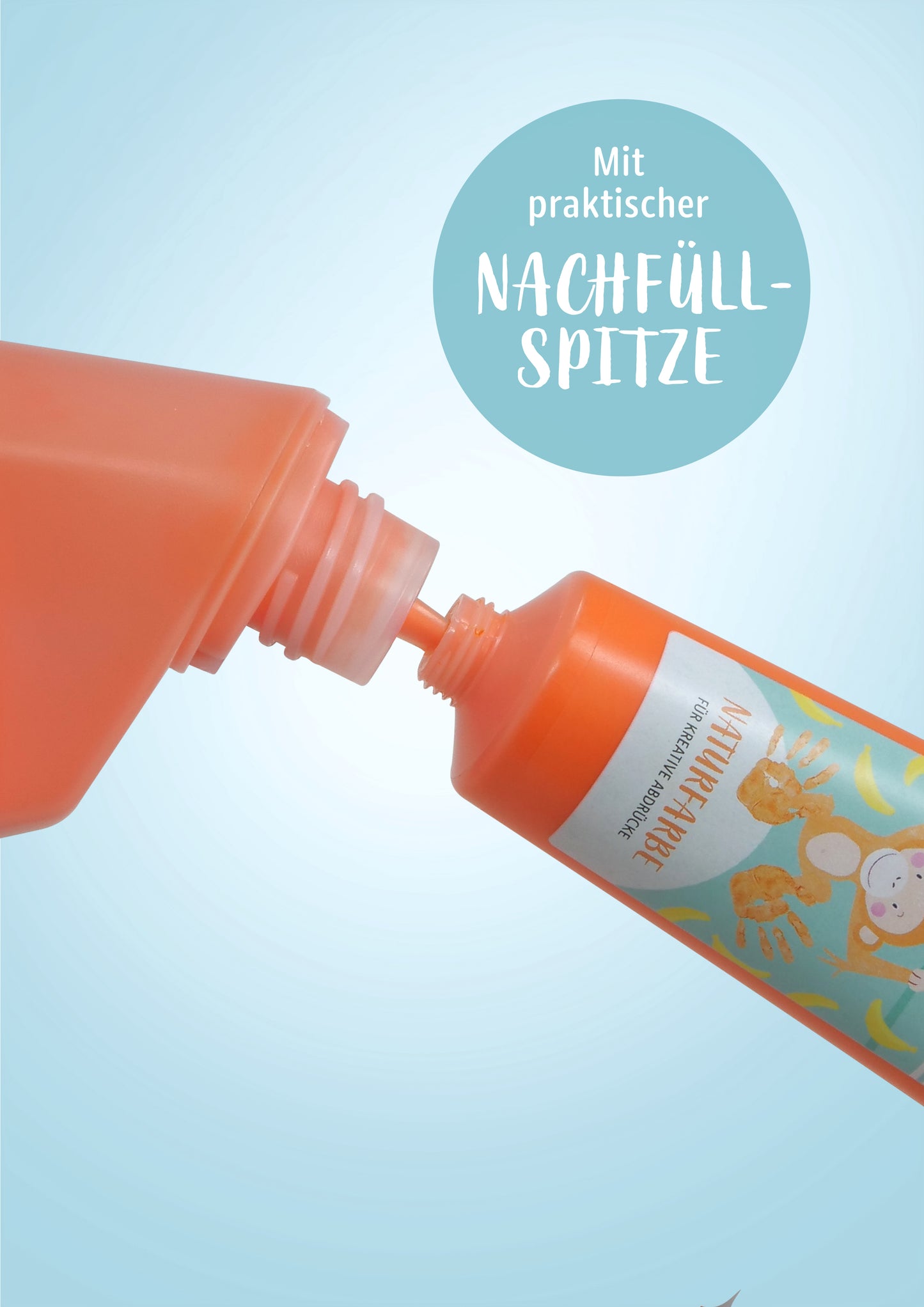 *NACHFÜLLTUBE ORANGE* für Miniwerk Naturfarbe mit Schwammaufsatz