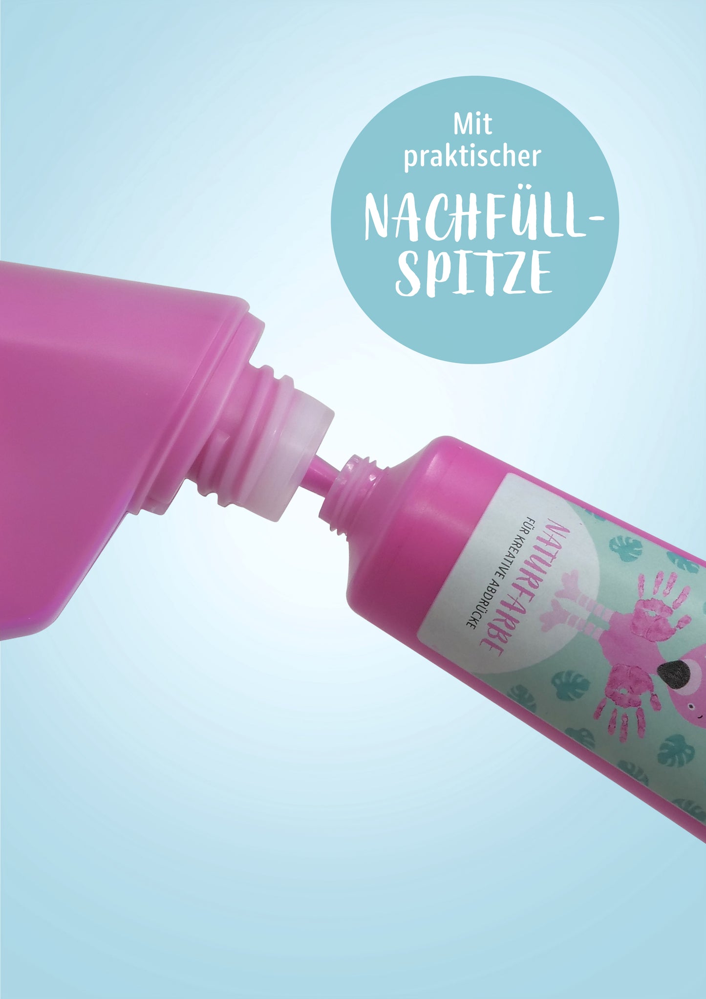 *NACHFÜLLTUBE ROSA* für Miniwerk Naturfarbe mit Schwammaufsatz