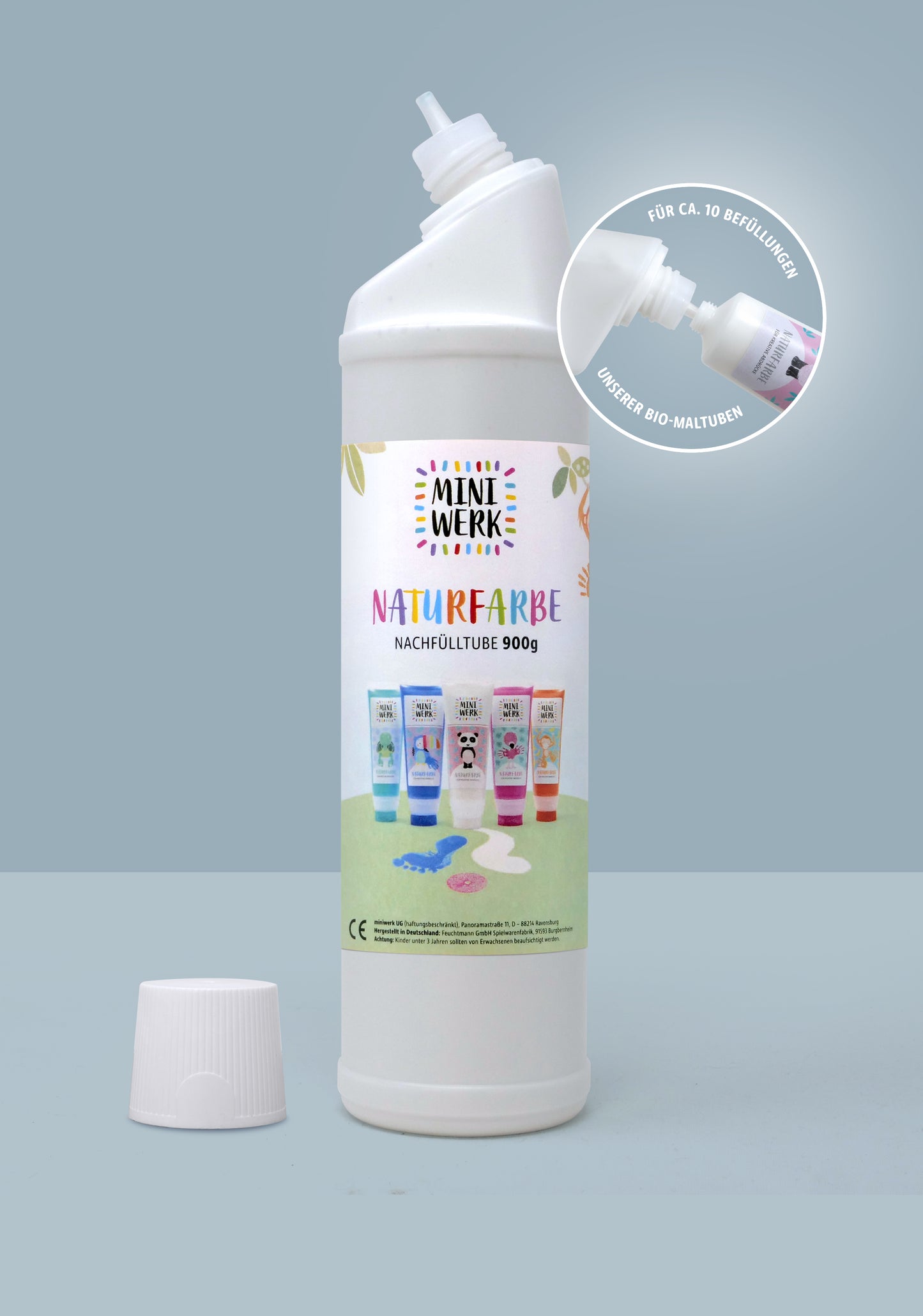 *NACHFÜLLTUBE WEIß* für Miniwerk Naturfarbe mit Schwammaufsatz