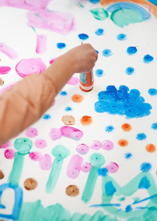 Miniwerk Mal- und Abdruckfarbe für kreative Lernzeit und Spielzeit, pädagogisch wertvoll, Förderung Sensorik, sensorische Impulse für Babys und Kleinkinder