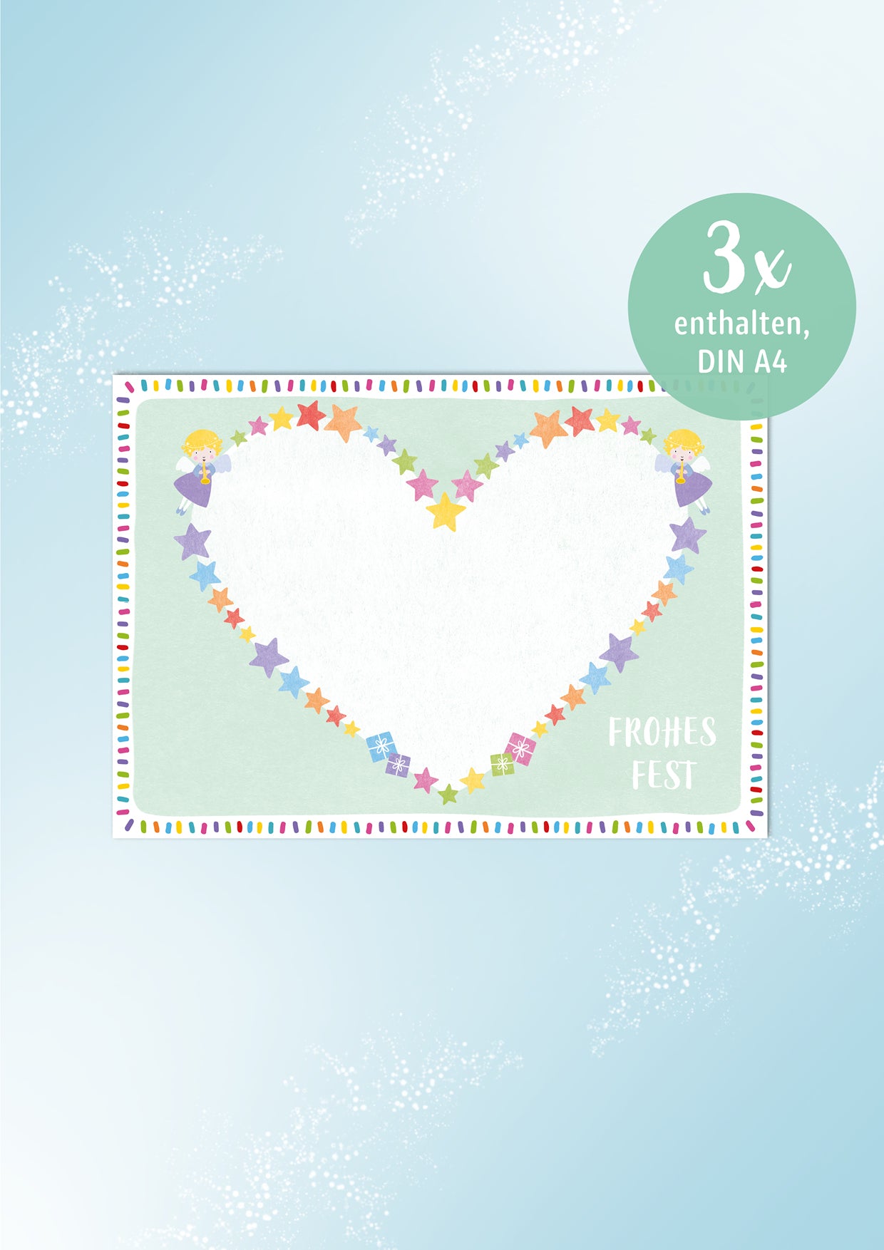 Weihnachtskarte *FROHES FEST* 3 Stück