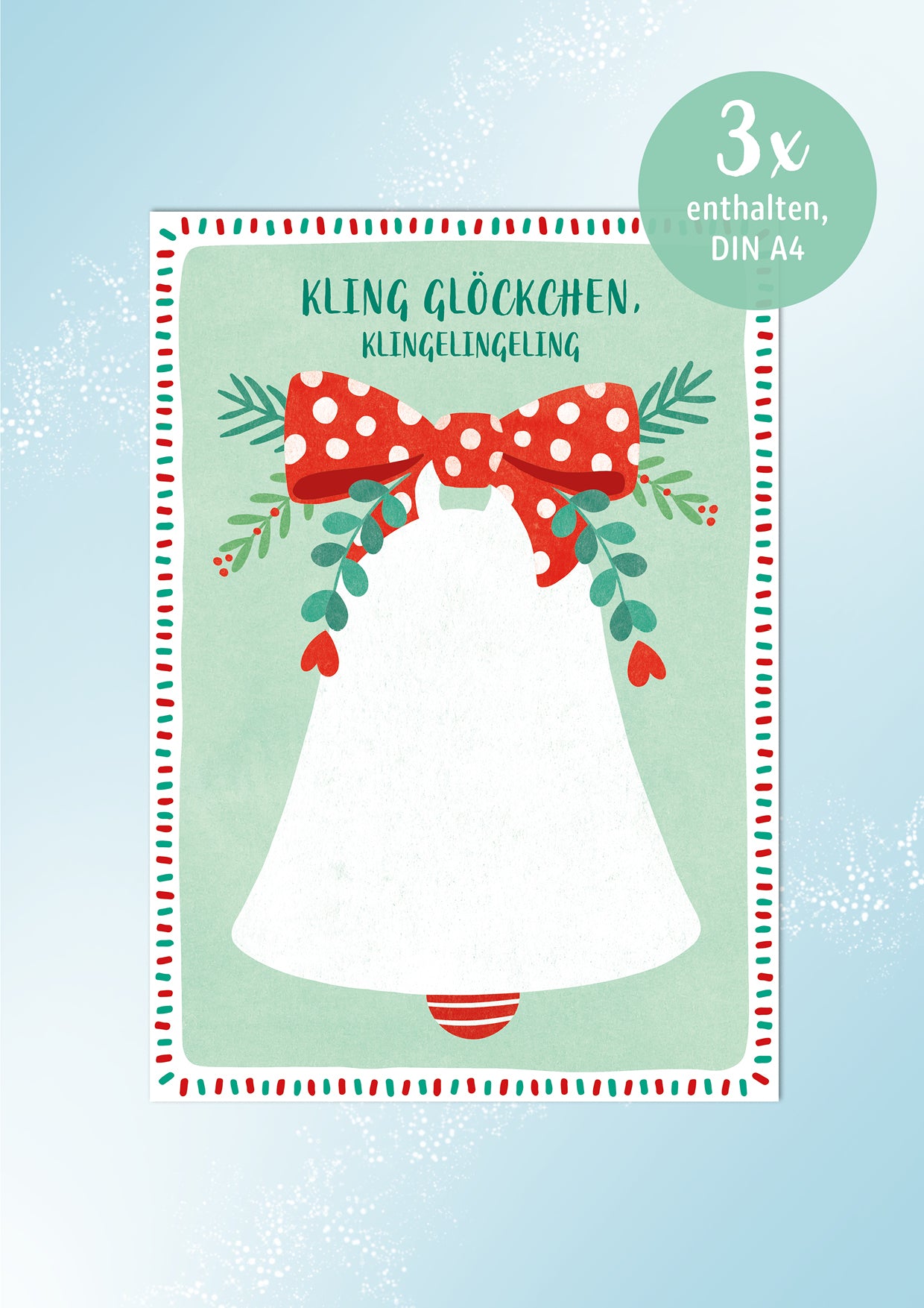 Weihnachtskarte *KLING GLÖCKCHEN* 3 Stück