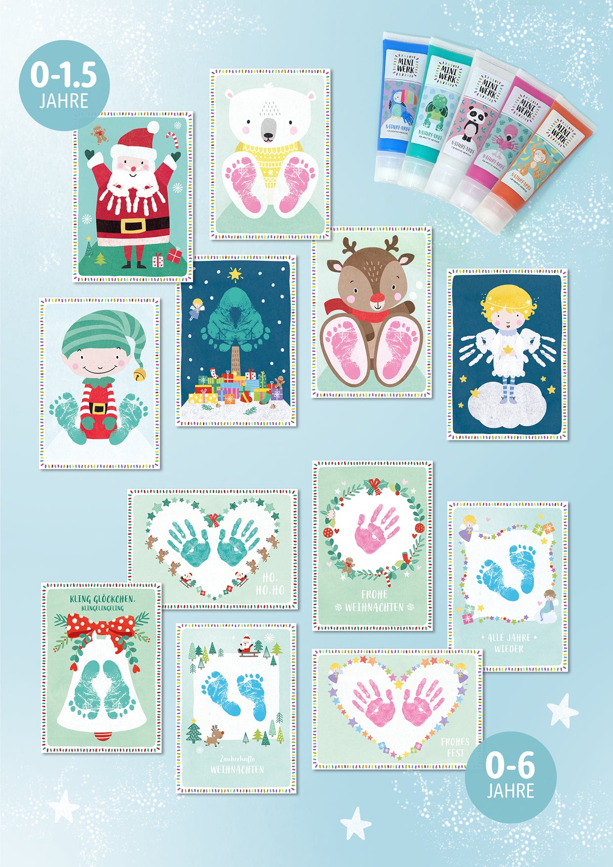 Großes *WEIHNACHTSSET* Karten für Babys und Kleinkinder