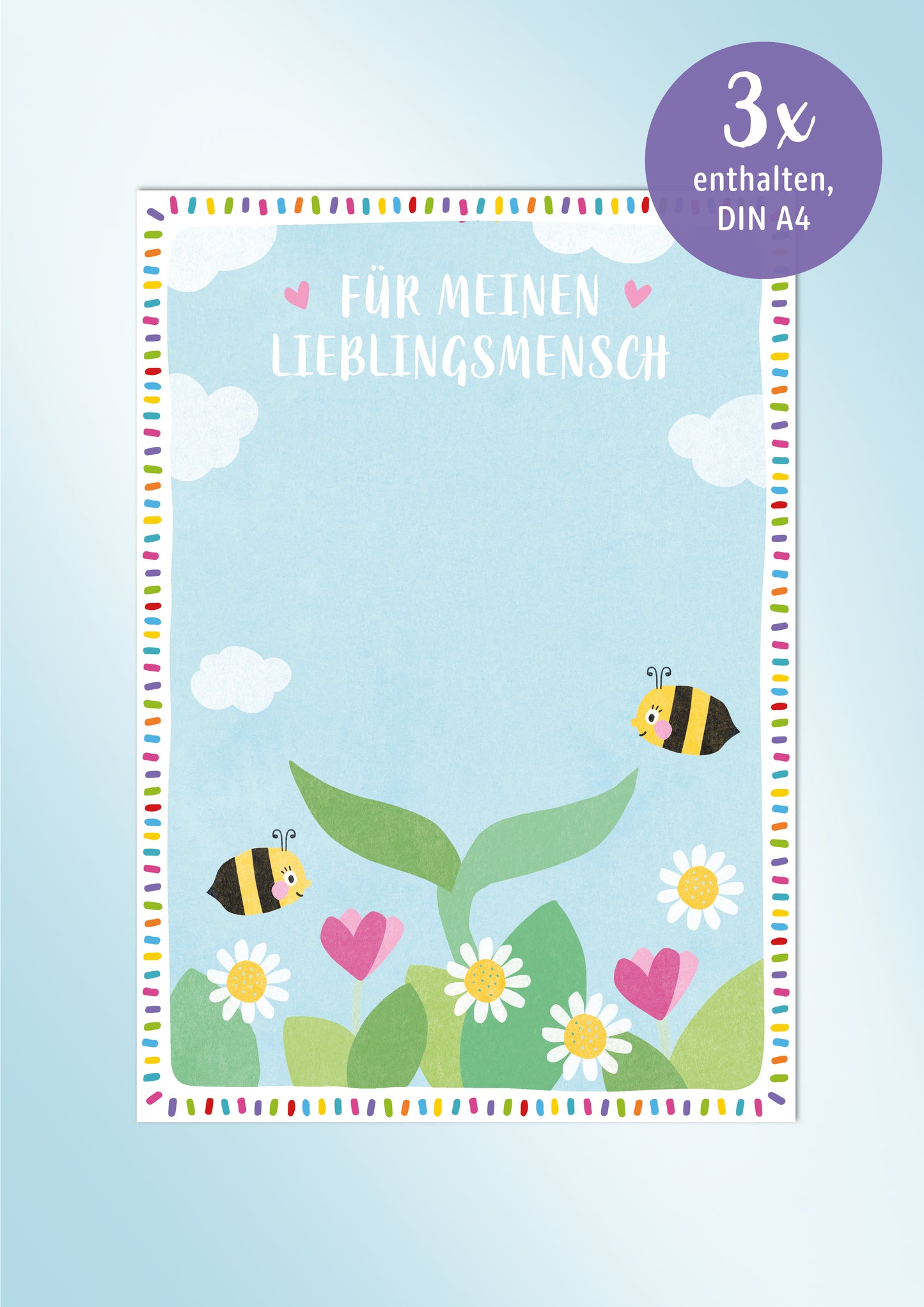Kreativkarte *BIENEN* für freies Gestalten 3 Stück