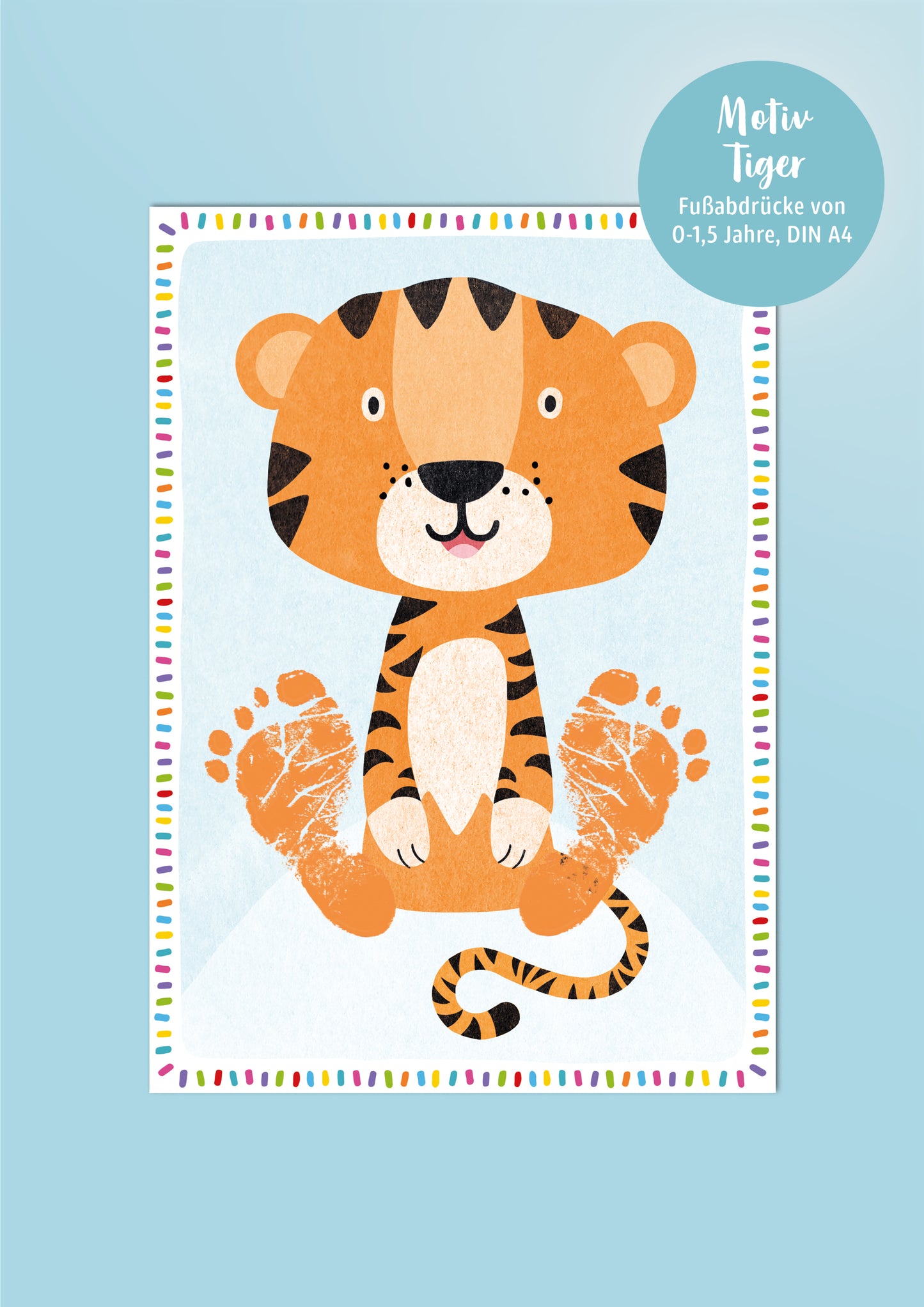 Motivkarte *TIGER* für Fußabdrücke orange 3 Stück
