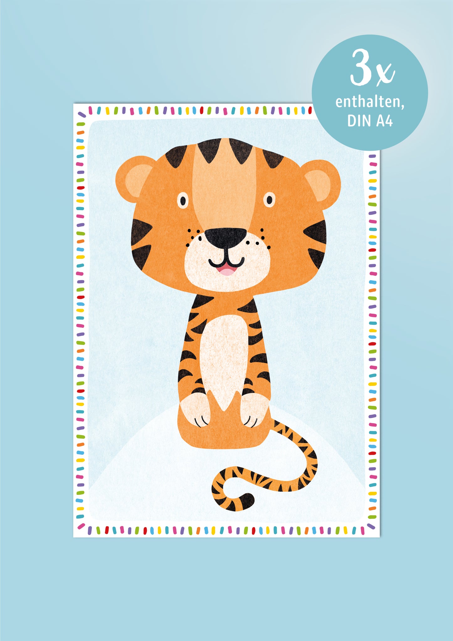 Motivkarte *TIGER* für Fußabdrücke orange 3 Stück