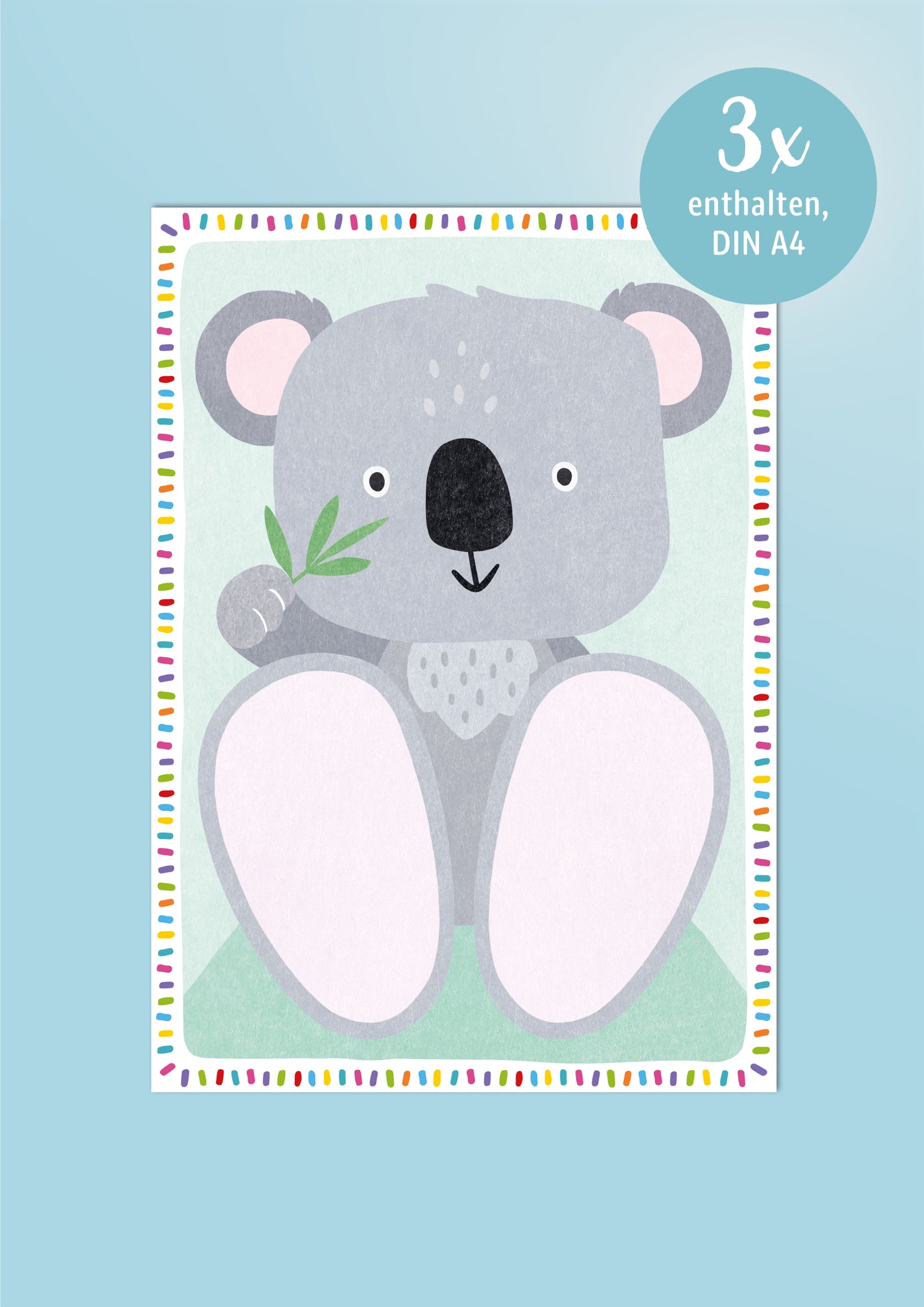 Motivkarte *KOALA* für Fußabdrücke rosa 3 Stück