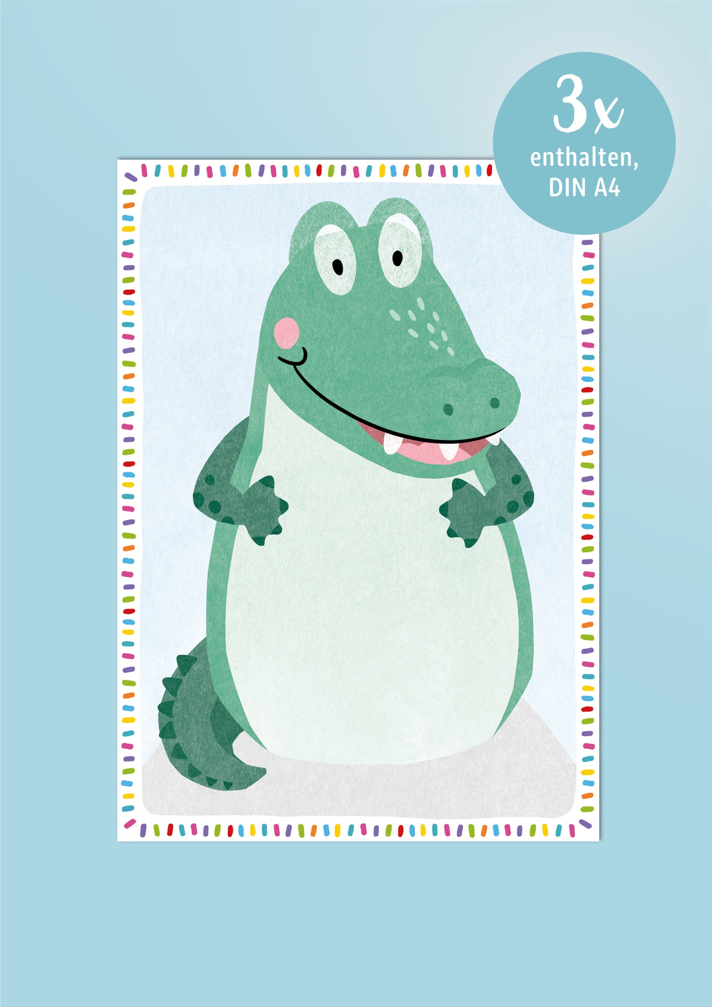 Motivkarte *KROKODIL* für Fußabdrücke grün 3 Stück