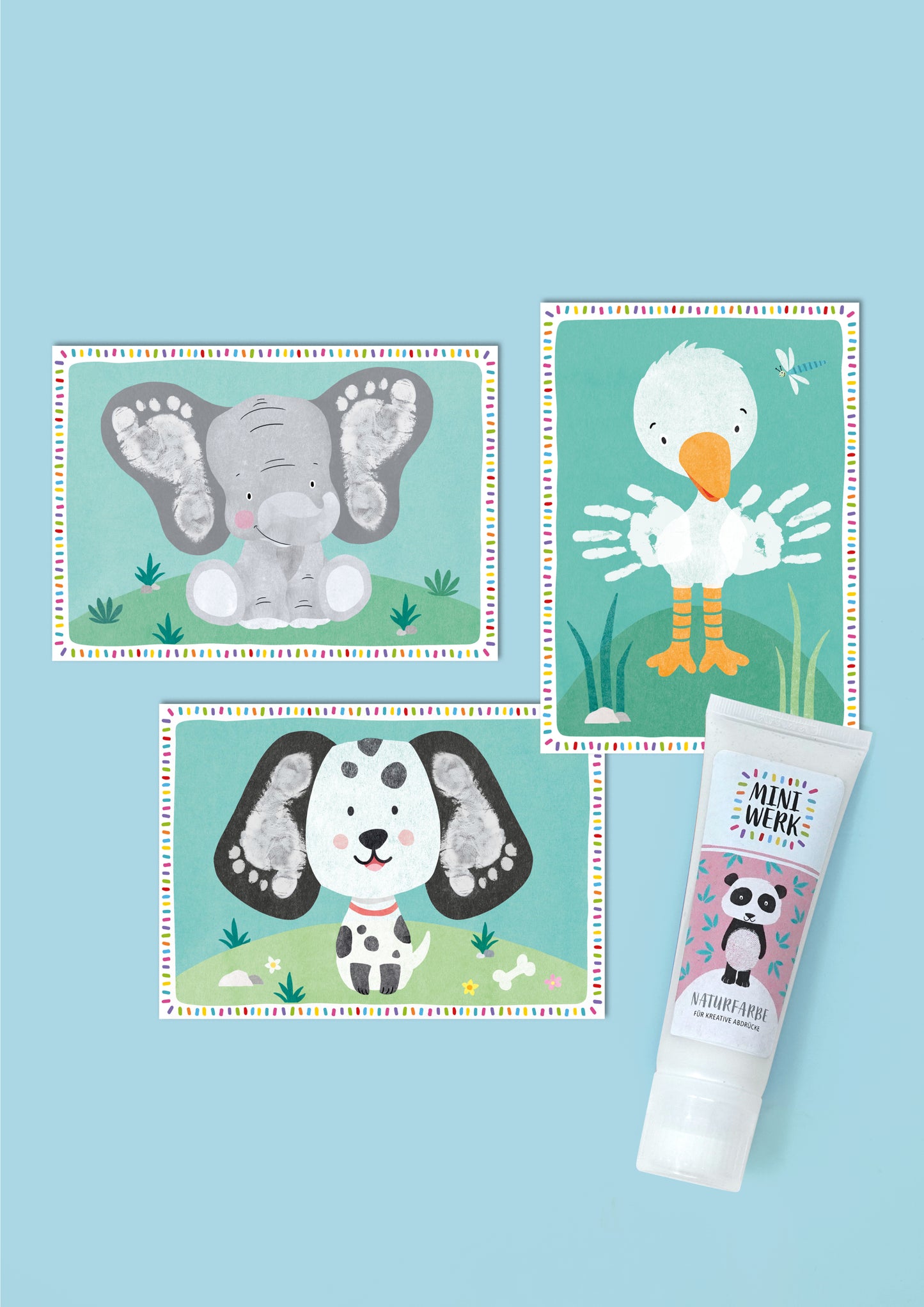 Baby Abdruckset *BLAU, GRÜN, WEIß* (0-1,5 Jahre)
