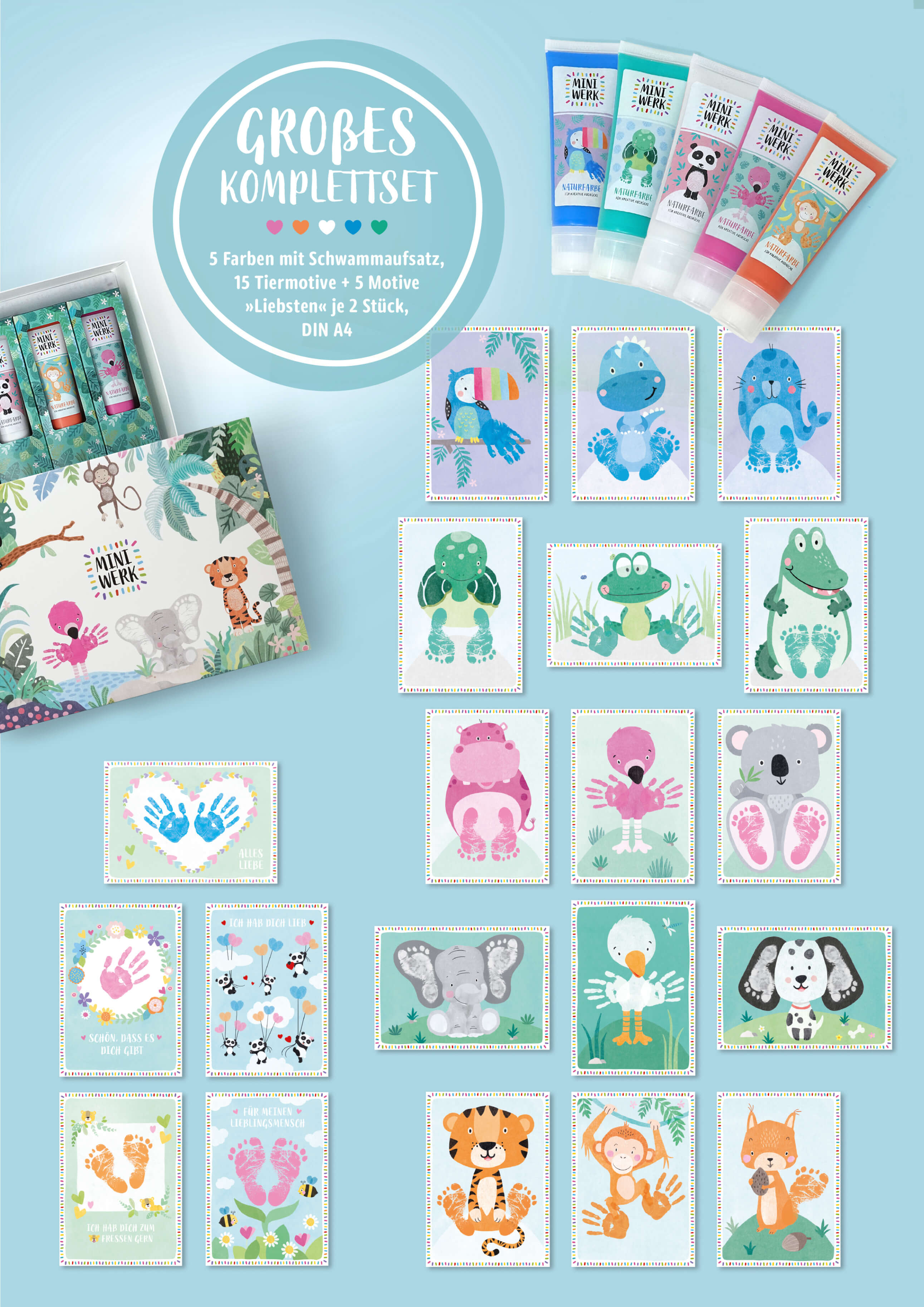MAMMACITA Baby Abdruckset - Hand- Und Fußabdruck Set Mit Sichere Tinte