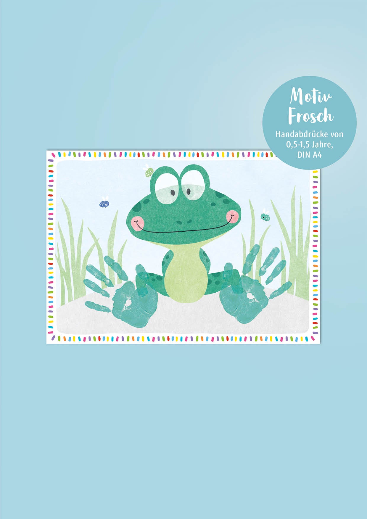 Motivkarte *FROSCH* für Handabdrücke grün 3 Stück
