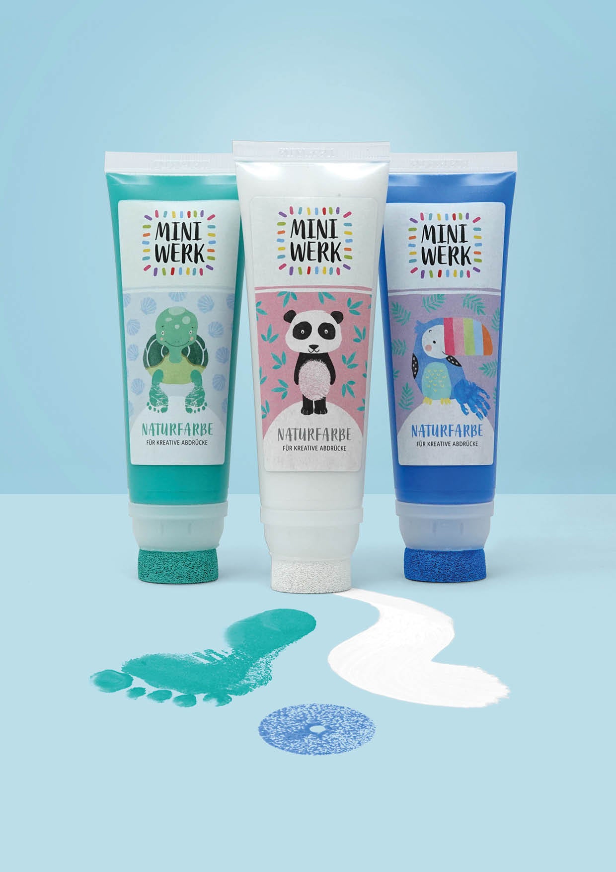 Baby Abdruckset *BLAU, GRÜN, WEIß* (0-1,5 Jahre)
