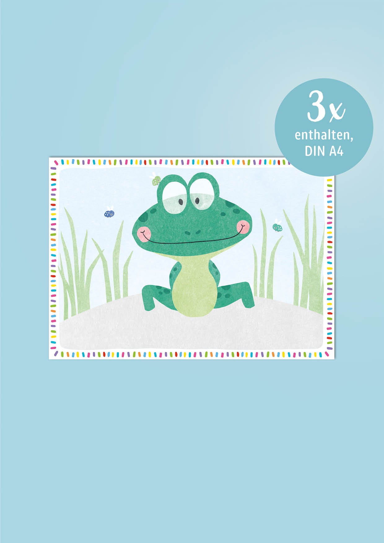 Motivkarte *FROSCH* für Handabdrücke grün 3 Stück