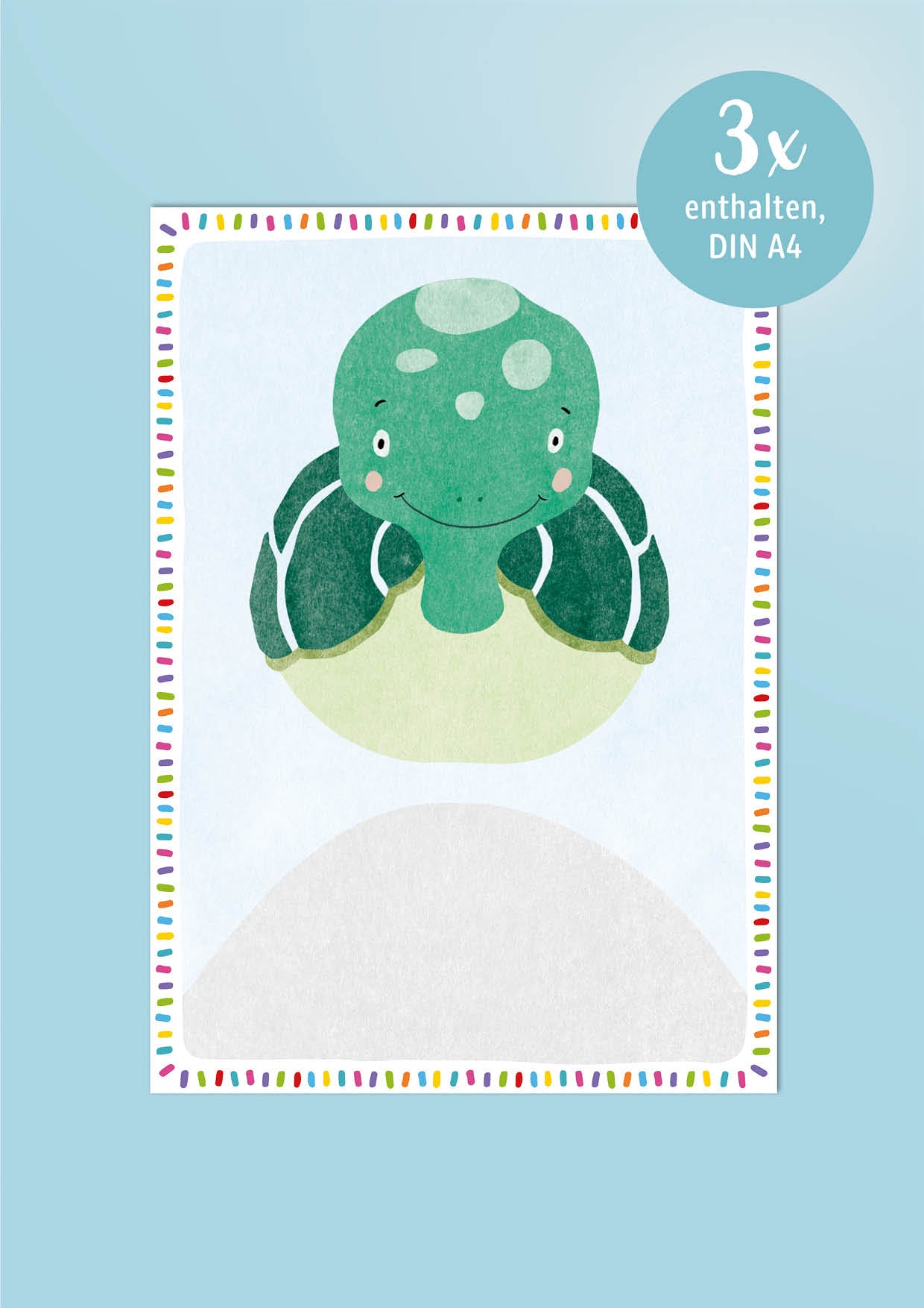 Motivkarte *SCHILDKRÖTE* für Fußabdrücke grün 3 Stück