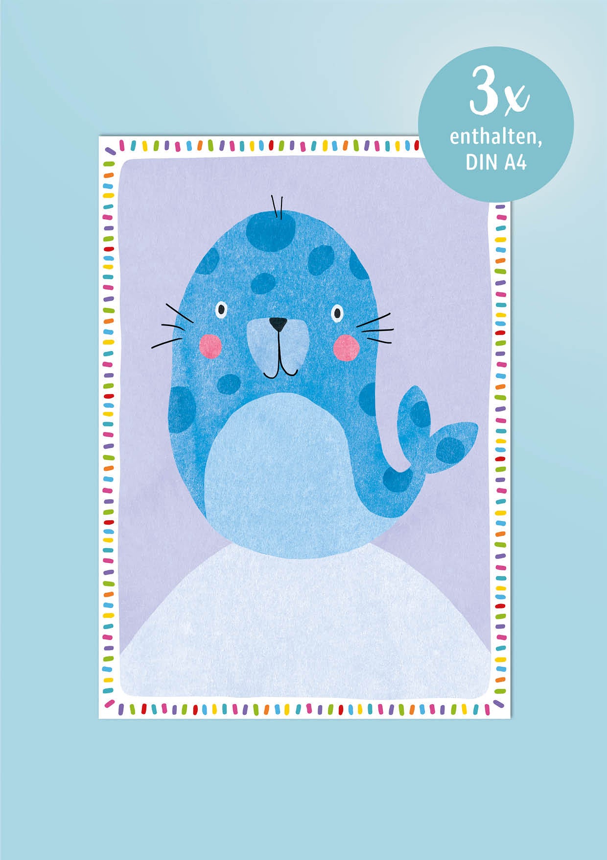 Motivkarte *ROBBE* für Fußabdrücke blau 3 Stück