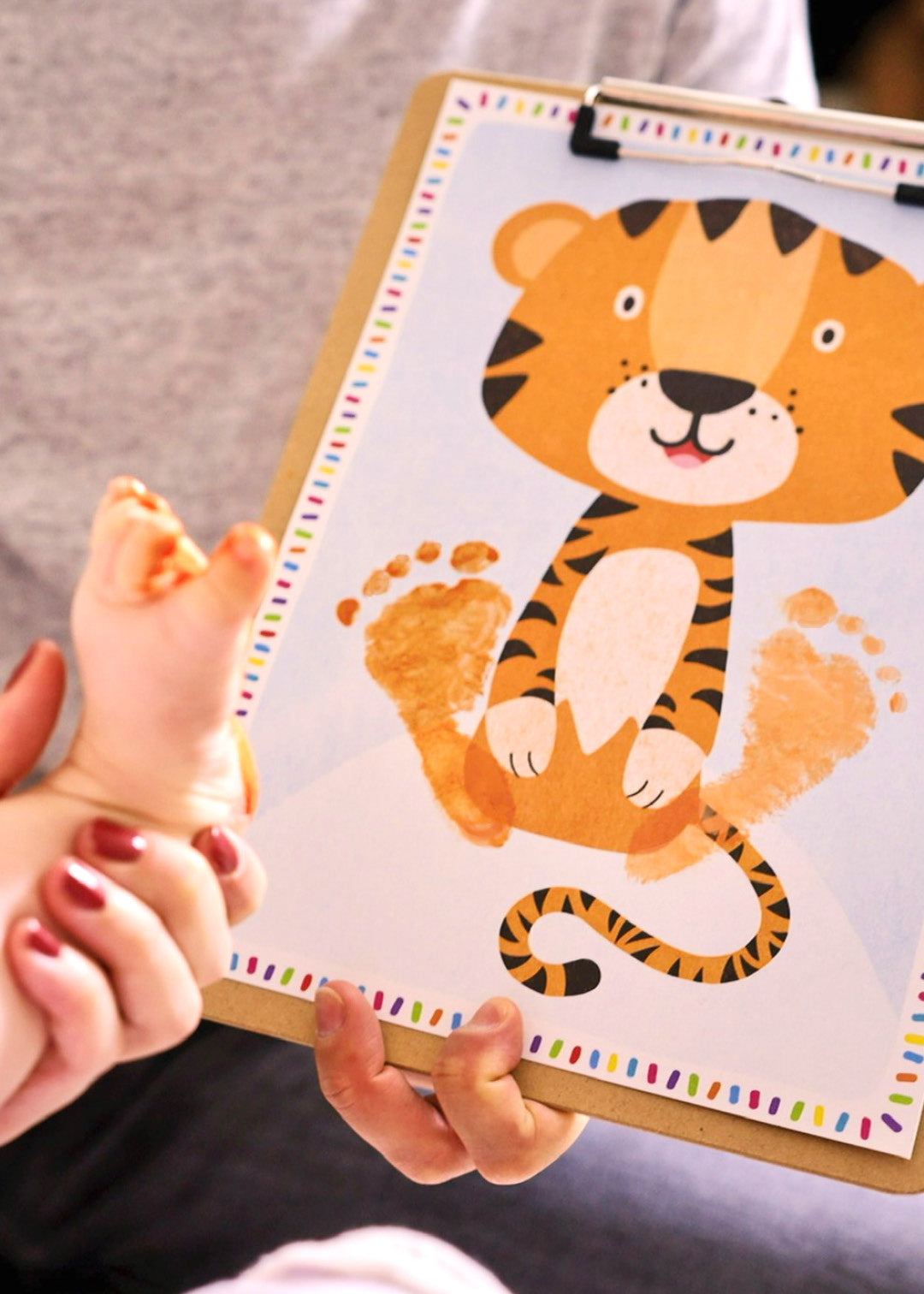 Baby Abdruckset *ROSA, ORANGE, WEIß* (0-1,5 Jahre)