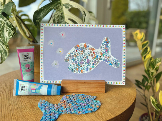 Mit Miniwerk Mal- und Abdruckfarbe kreative Upcycling Ideen, Upcycling Bastelideen Kindergarten.