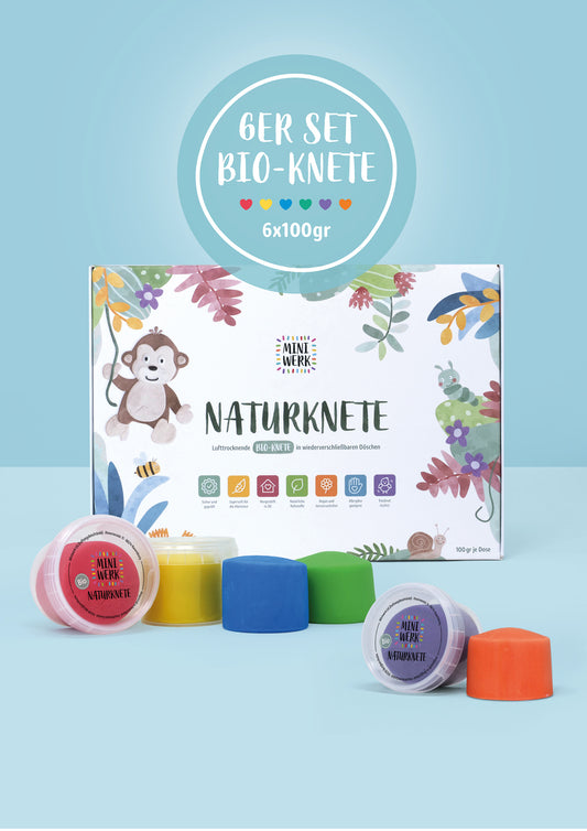 *BIO SOFTKNETE 6er SET 600gr* rot, gelb, grün, blau, lila, orange