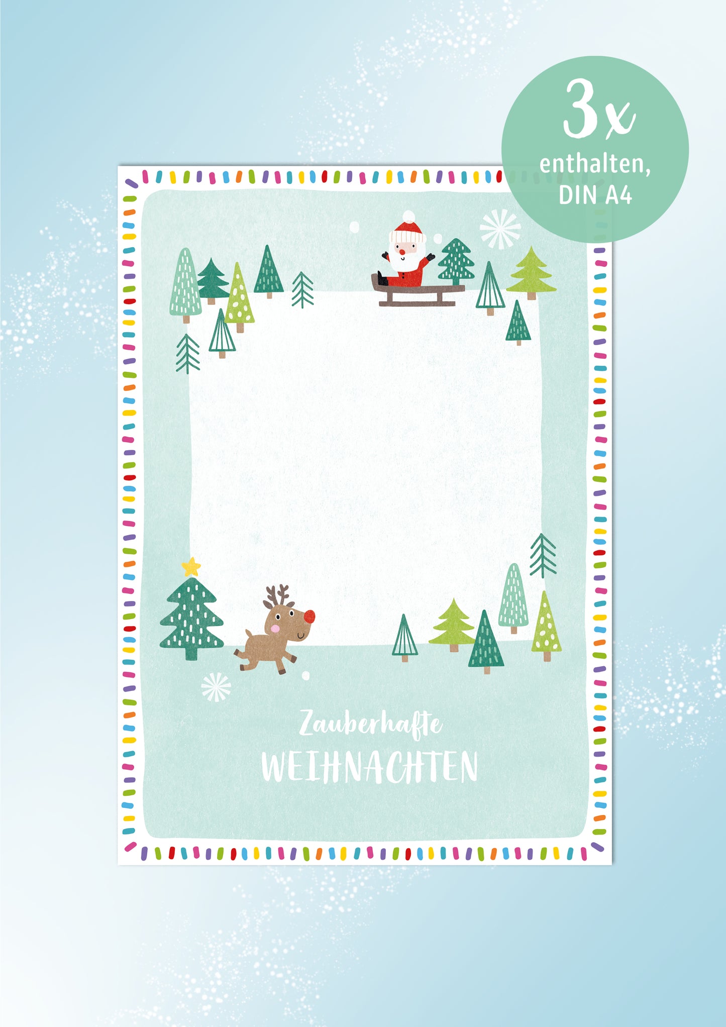 Weihnachtskartenset mit 6 Kreativkarten à 3 Stück