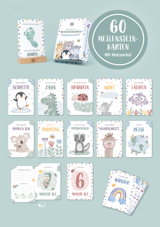 Baby Meilensteinkarten Erinnerungsbox 0-12 Monate