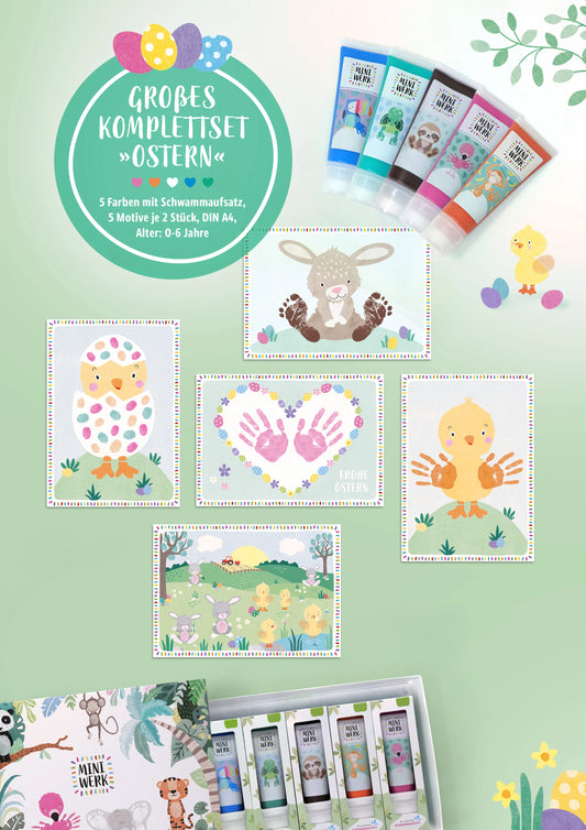 Baby Abdruckset Ostern, Basteln für Ostern, Ostergeschenk Baby, Osterkarten, Fußabdruck