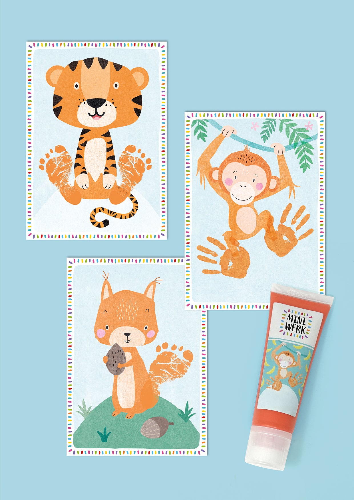 Miniwerk Baby Abdruckfarbe, Baby Abdruckset, Baby Fußabdruck, Baby Handabdruck, Erinnerungen gestalten, sicher und schadstofffrei