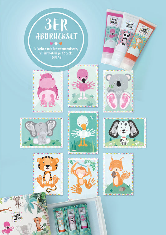 Miniwerk Baby Abdruckfarbe, Baby Abdruckset Mädchen, Baby Fußabdruck rosa, Baby Handabdruck, Erinnerungen gestalten, sicher und schadstofffrei