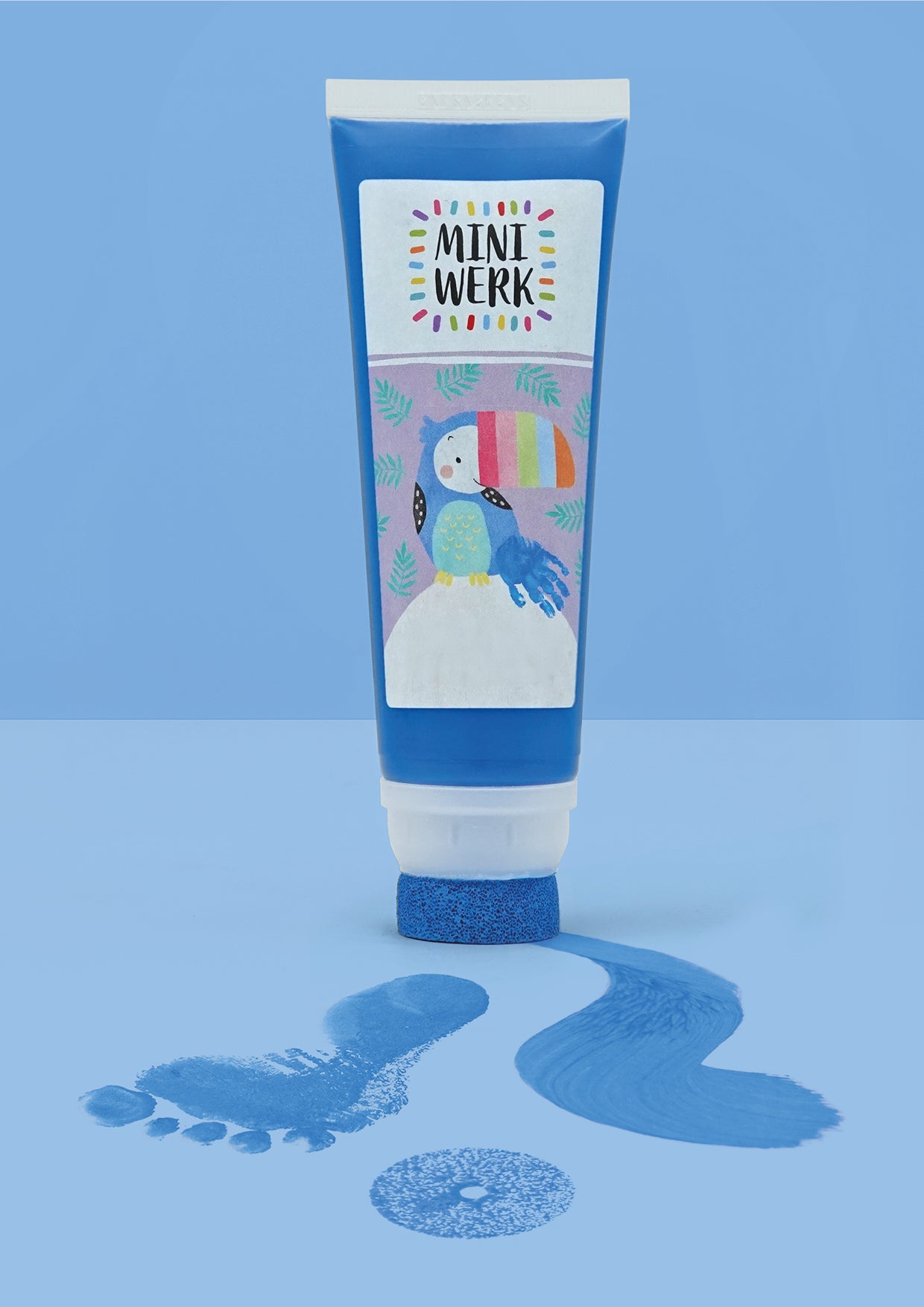 Miniwerk Mal- und Abdruckfarbe zum direkten Malen und Stempeln aus der Tube, Abdrücke gestalten, Alternative zu herkömmlichen Fingerfarben.