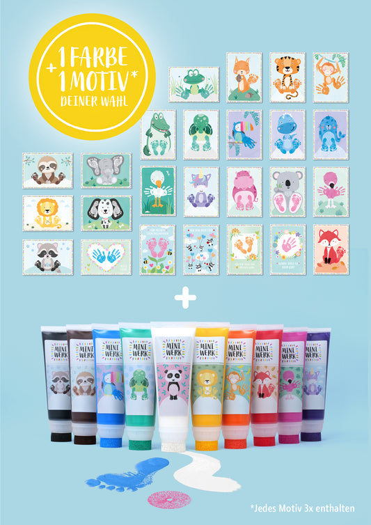 Miniwerk Baby Abdruckfarbe, Baby Abdruckset, Baby Fußabdruck, Baby Handabdruck, Erinnerungen gestalten, sicher und schadstofffrei