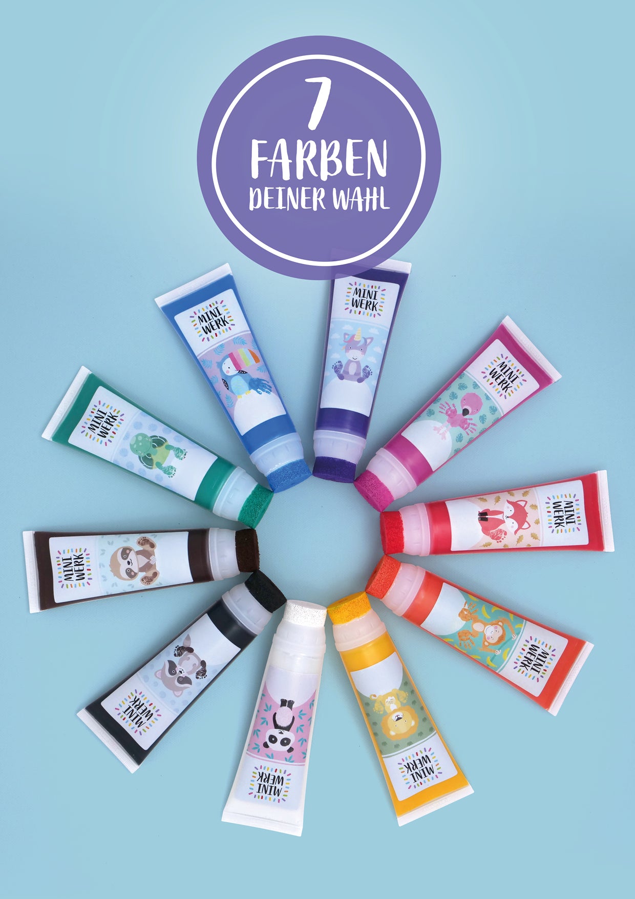 Miniwerk Mal- und Abdruckfarbe hergestellt in Deutschland, sicher, hautfreundlich und schadstofffrei für Baby Fußabdruck Erinnerung