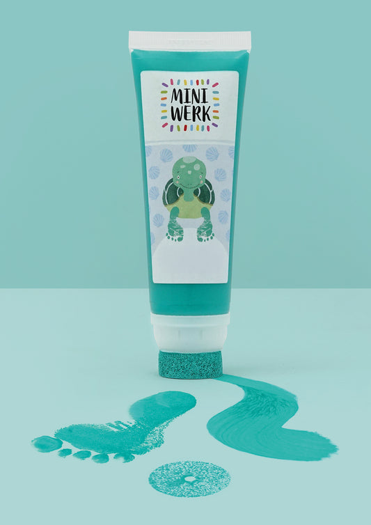 Miniwerk Mal- und Abdruckfarbe hergestellt in Deutschland, sicher, hautfreundlich und schadstofffrei für Baby Fußabdruck Erinnerung