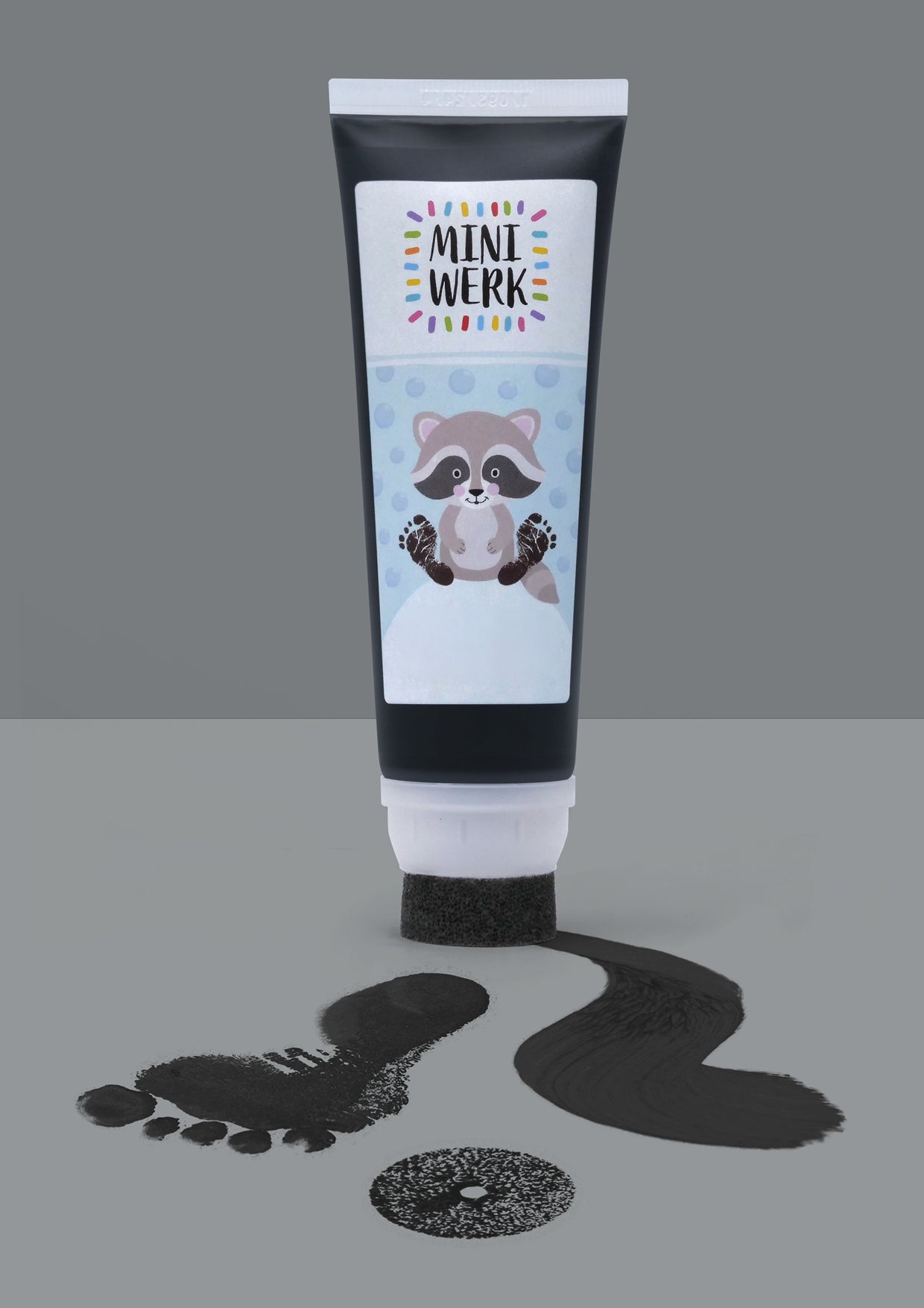 Miniwerk Baby Abdruckfarbe schwarz, Baby Abdruckset, Baby Fußabdruck, Baby Handabdruck, Erinnerungen gestalten, sicher und schadstofffrei