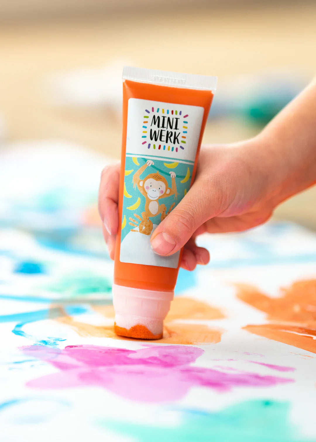 Miniwerk Mal- und Abdruckfarbe zum direkten Malen und Stempeln aus der Tube, Abdrücke gestalten, Alternative zu herkömmlichen Fingerfarben.