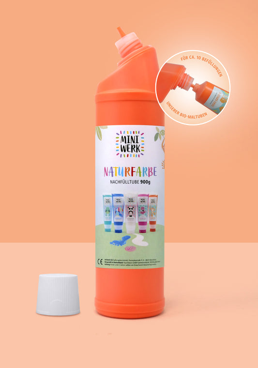 *NACHFÜLLTUBE ORANGE* für Miniwerk Naturfarbe mit Schwammaufsatz